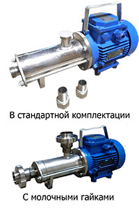 Насос пищевой винтовой из нержавейки Бурун СХ /сметана, джем, соус, варенье, мед/