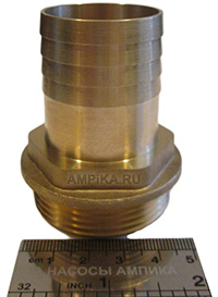 Штуцер 1 1/2`` нар. х 38 мм (латунь) Штуцер 1 1/2`` нар. х 38 мм (латунь)