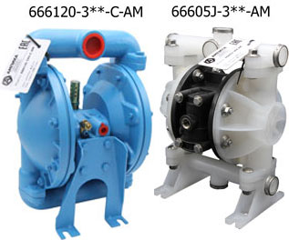 Мембранные пневматические насосы серии 66605-AM и 666120-AM